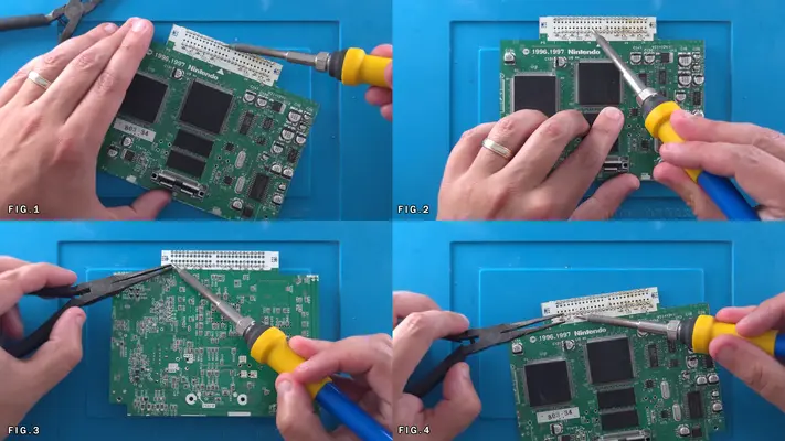 Preparing The Solder Points for The Cart Slot Cable