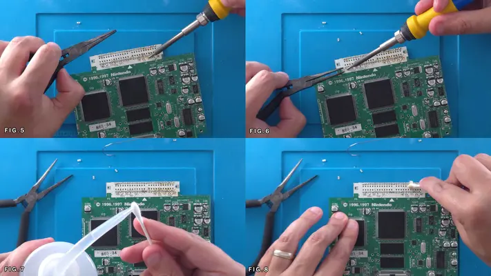 Preparing The Solder Points for The Cart Slot Cable